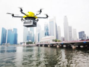 3d image of futuristic delivery drone
